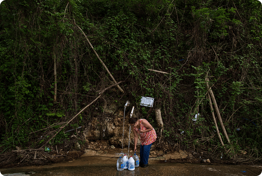 Person collecting water
